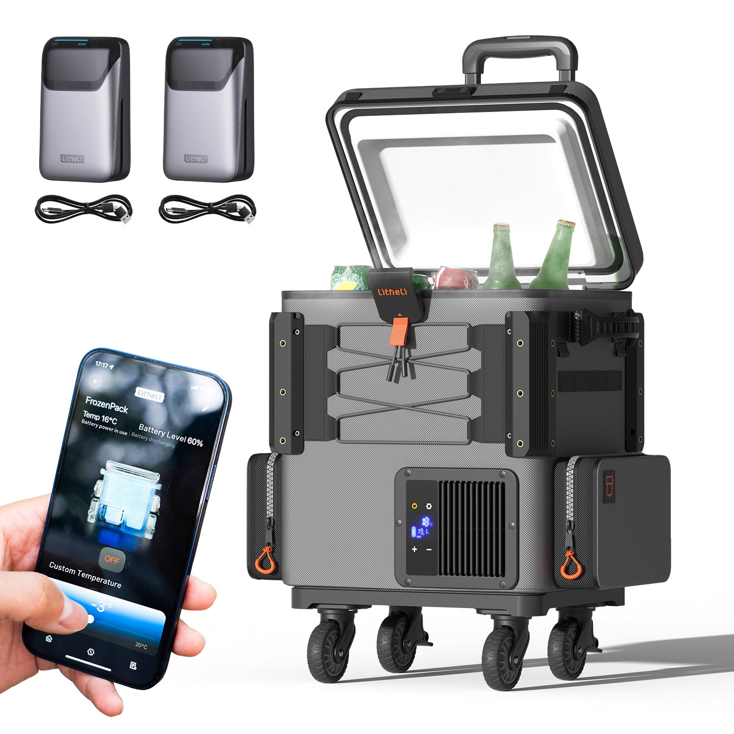 Litheli FrozenPack: The First Backpack Car Fridge| 2 x 4.0Ah Batteries