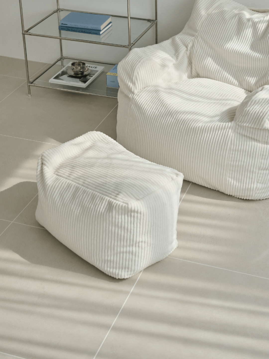 LOOSY ビーズオットマン Ivory｜スツール おしゃれ 一人暮らし 二人