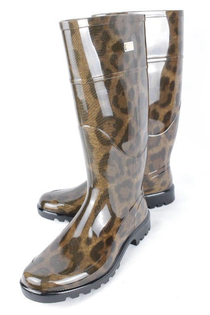 ドルチェ＆ガッバーナ[DOLCE&GABBANA] レオパード柄 レインブーツ SIZE