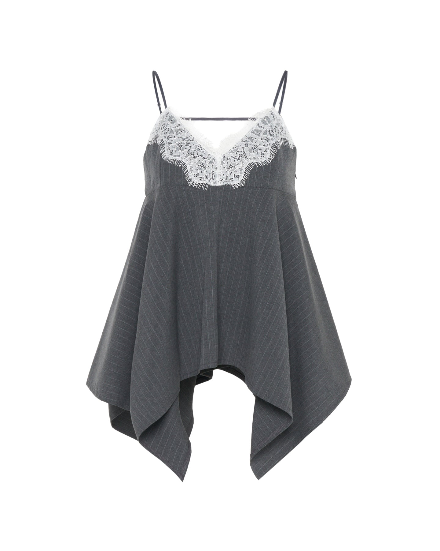 Handkerchief hem lace cami tunic
