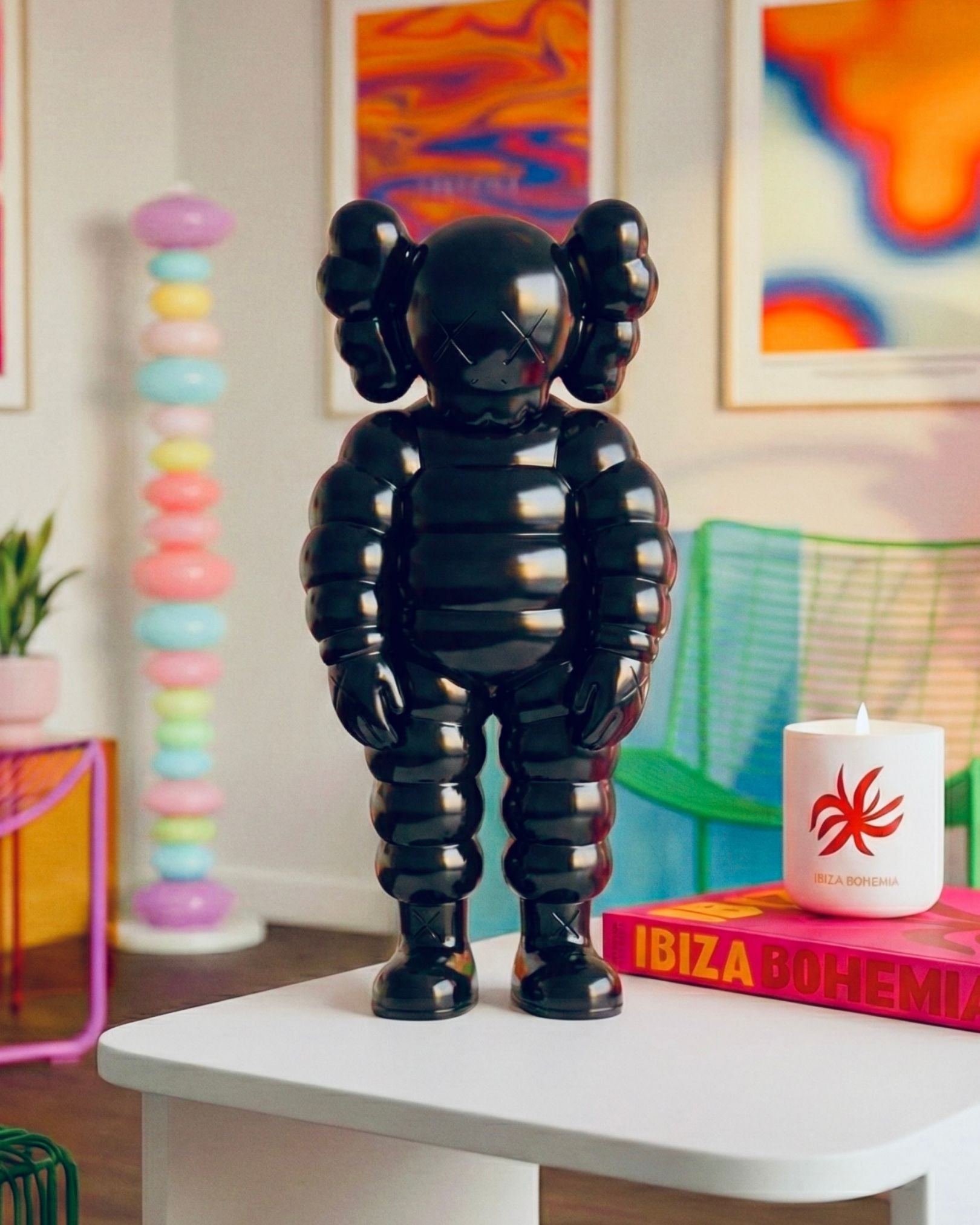 KAWS What Party Figure (Black) | Industrial Vinyl Toy | RabbitHole