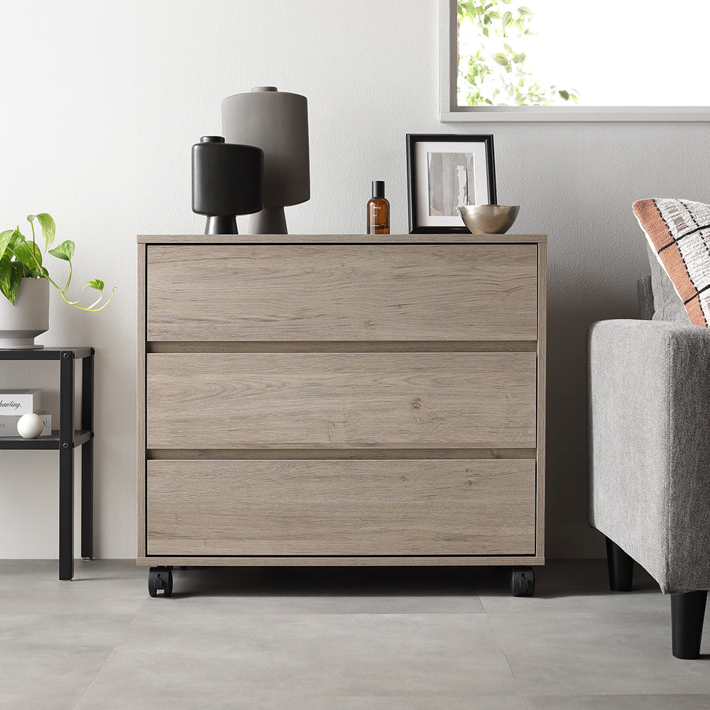 キャスター付き 収納チェスト 『Jorina ジョリナ』 チェスト3段/左右の