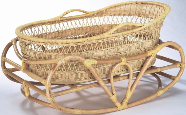 籐ラタンゆりかご、籐ラタン赤ちゃんかご、ベビーベッド、赤ちゃん安心