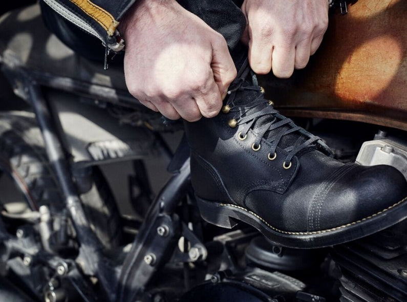 Red Wing x Wrenchmonkees Iron Ranger 4545 in Black Spitfire – Red