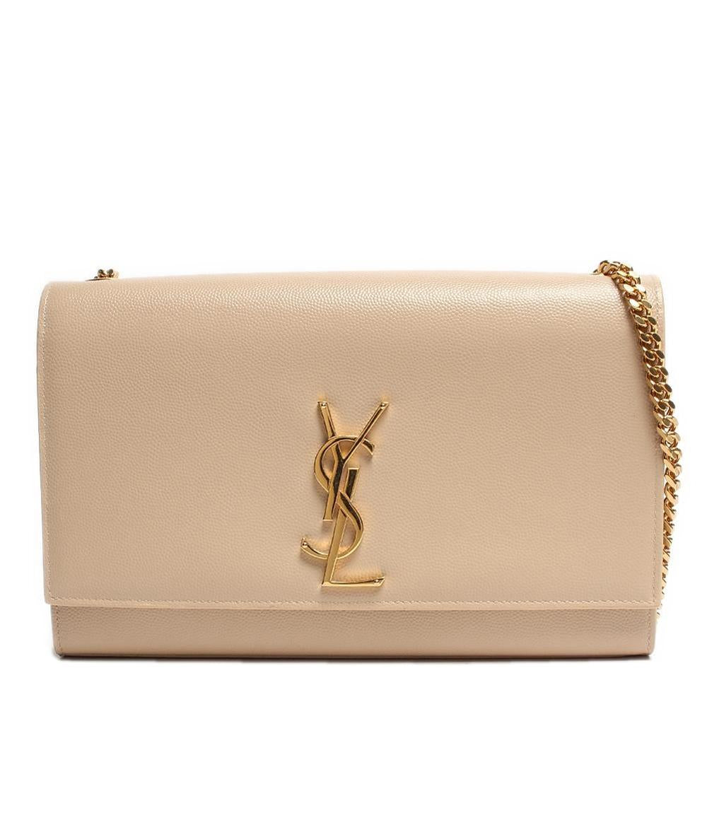 サンローランパリ チェーンレザーショルダーバッグ YSLロゴ ゴールド
