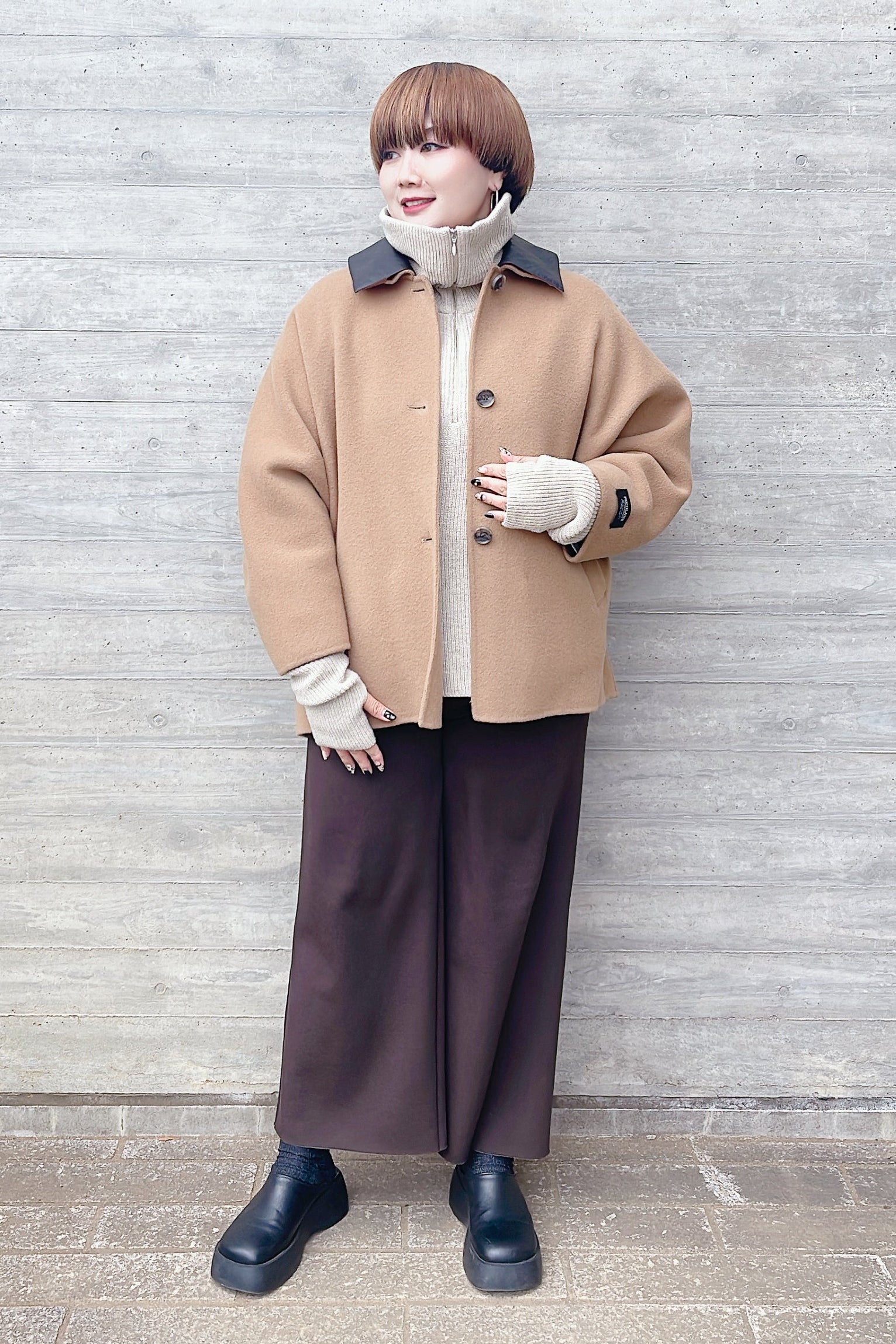 Dignite Collier】ダブルフェイスステンカラーコート/80256201