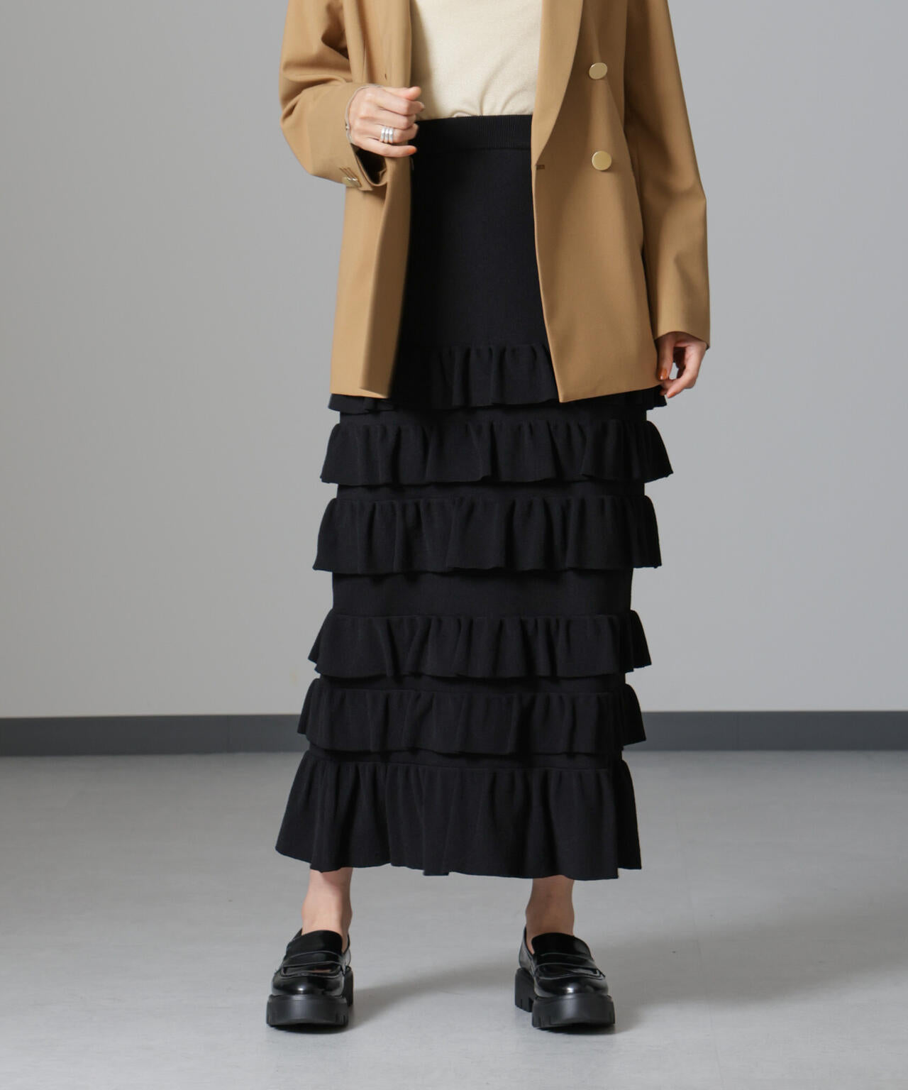 フリル ニット スカート