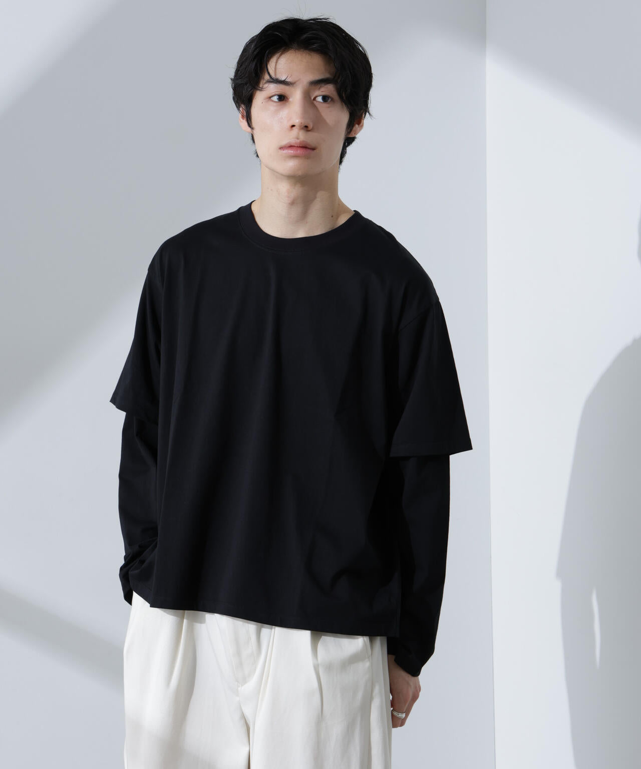 WEB限定/ フェイク レイヤード Tシャツ 長袖