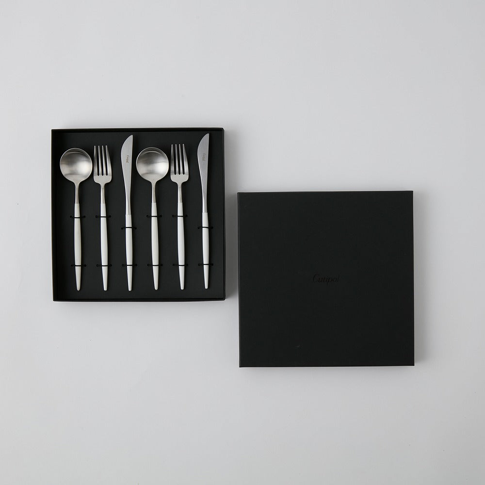 Cutipol(クチポール) ゴア ホワイト×シルバー テーブル6本ギフトセット