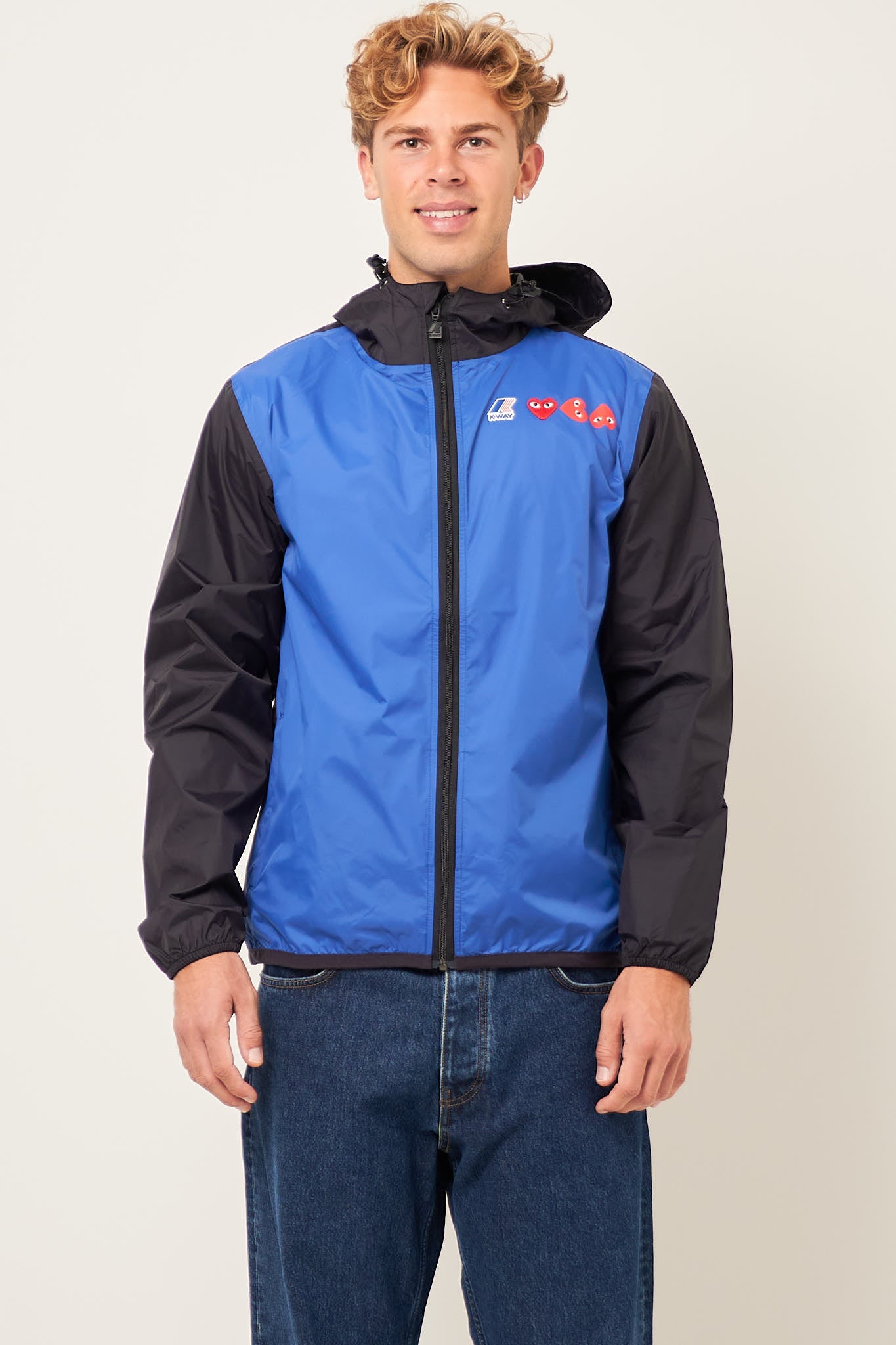 Comme Des Garçons PLAY - K-Way Contrast Jacket Black/Blue – STRØM
