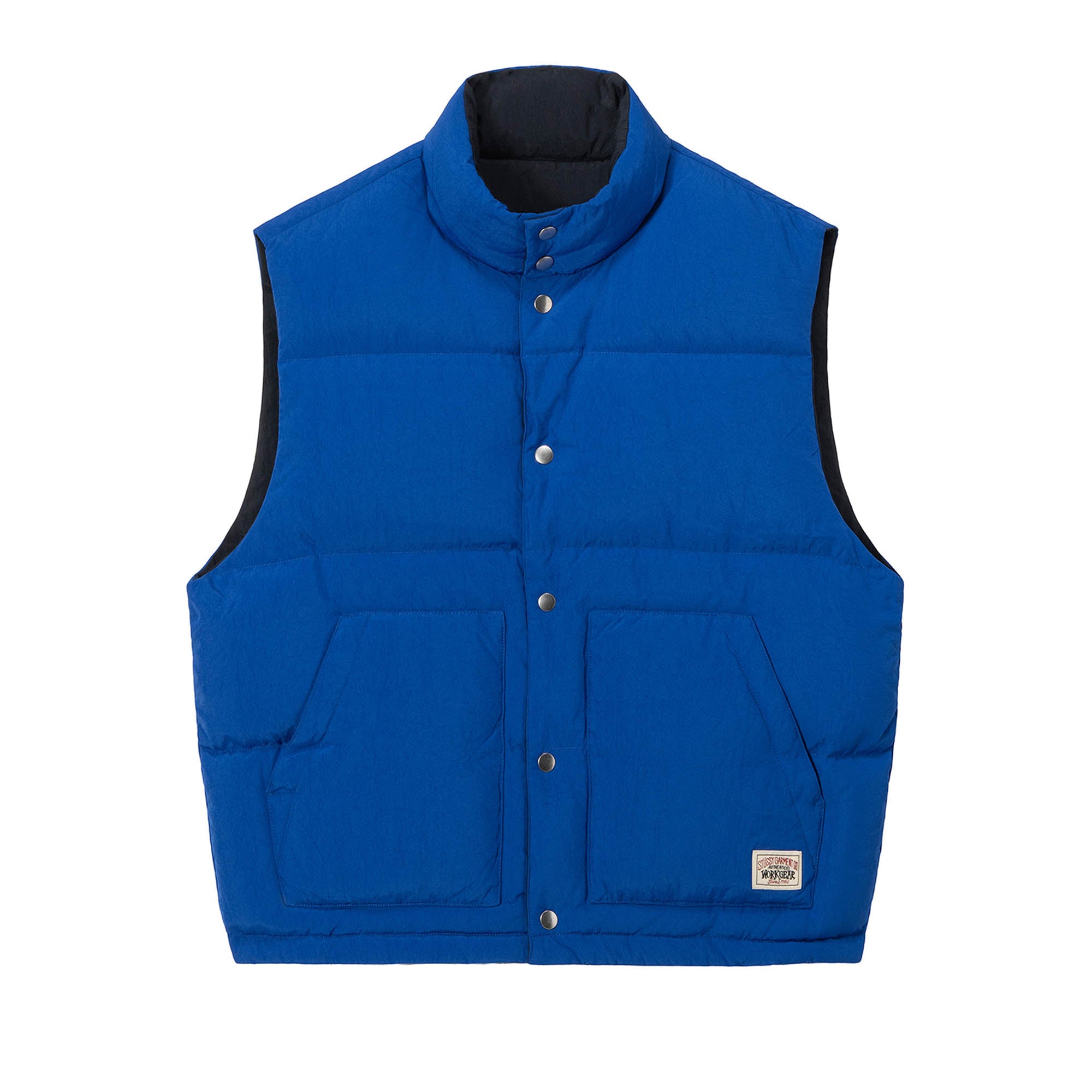 Stüssy: Rev. Down Workgear Vest (Royal Blue/Black) | DSMNY E-SHOP