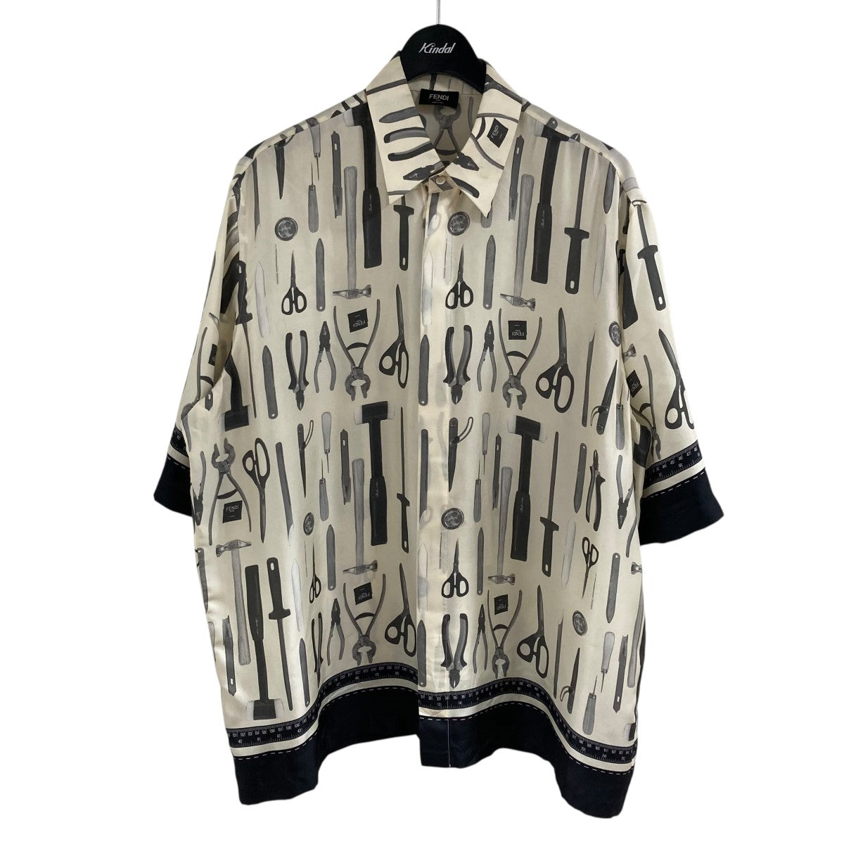 FENDI(フェンディ) ツールプリント シルクセミイタリアン カラーシャツ
