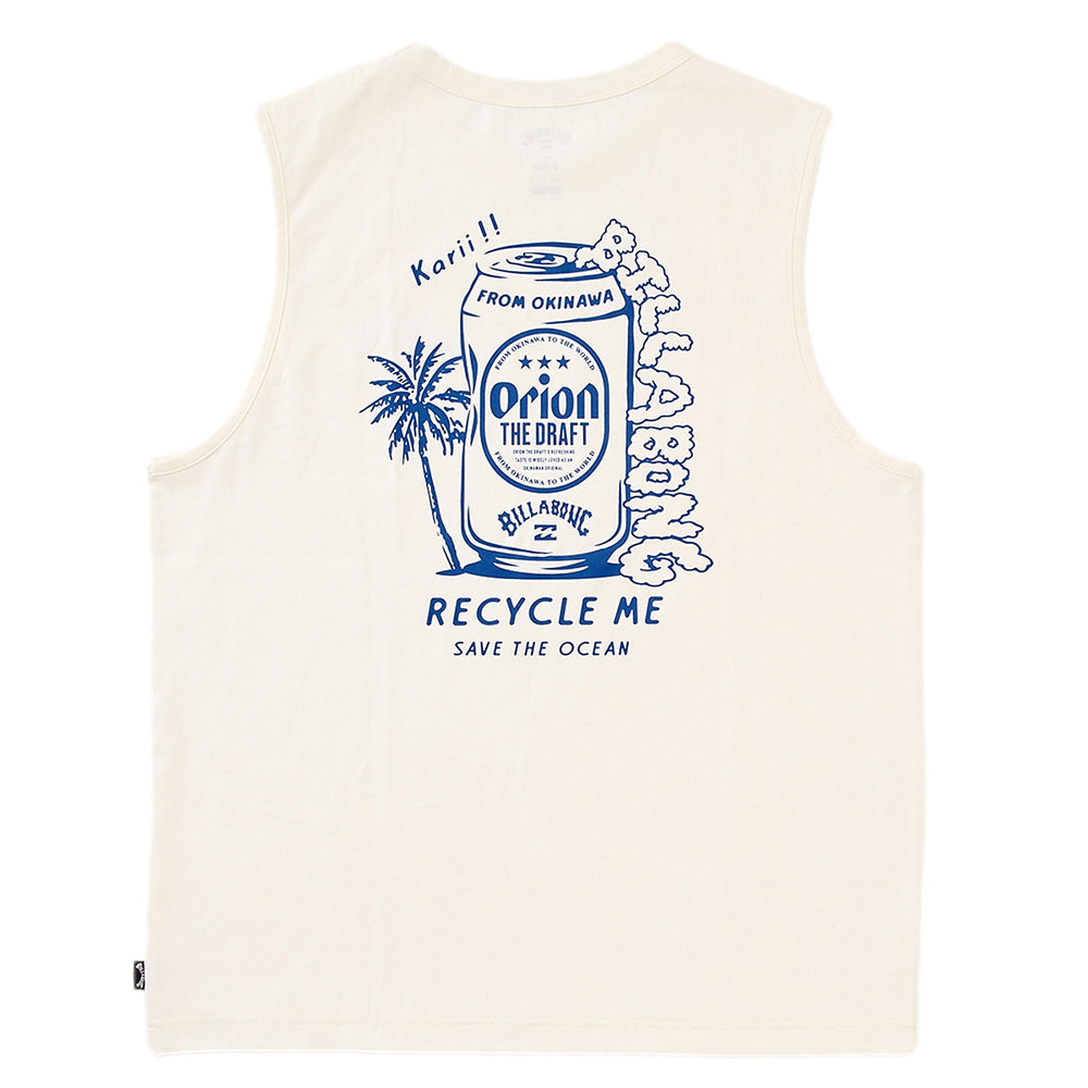 BILLABONG × ORION】タンクトップ RECYCLE ME クリーム ビラボンコラボ