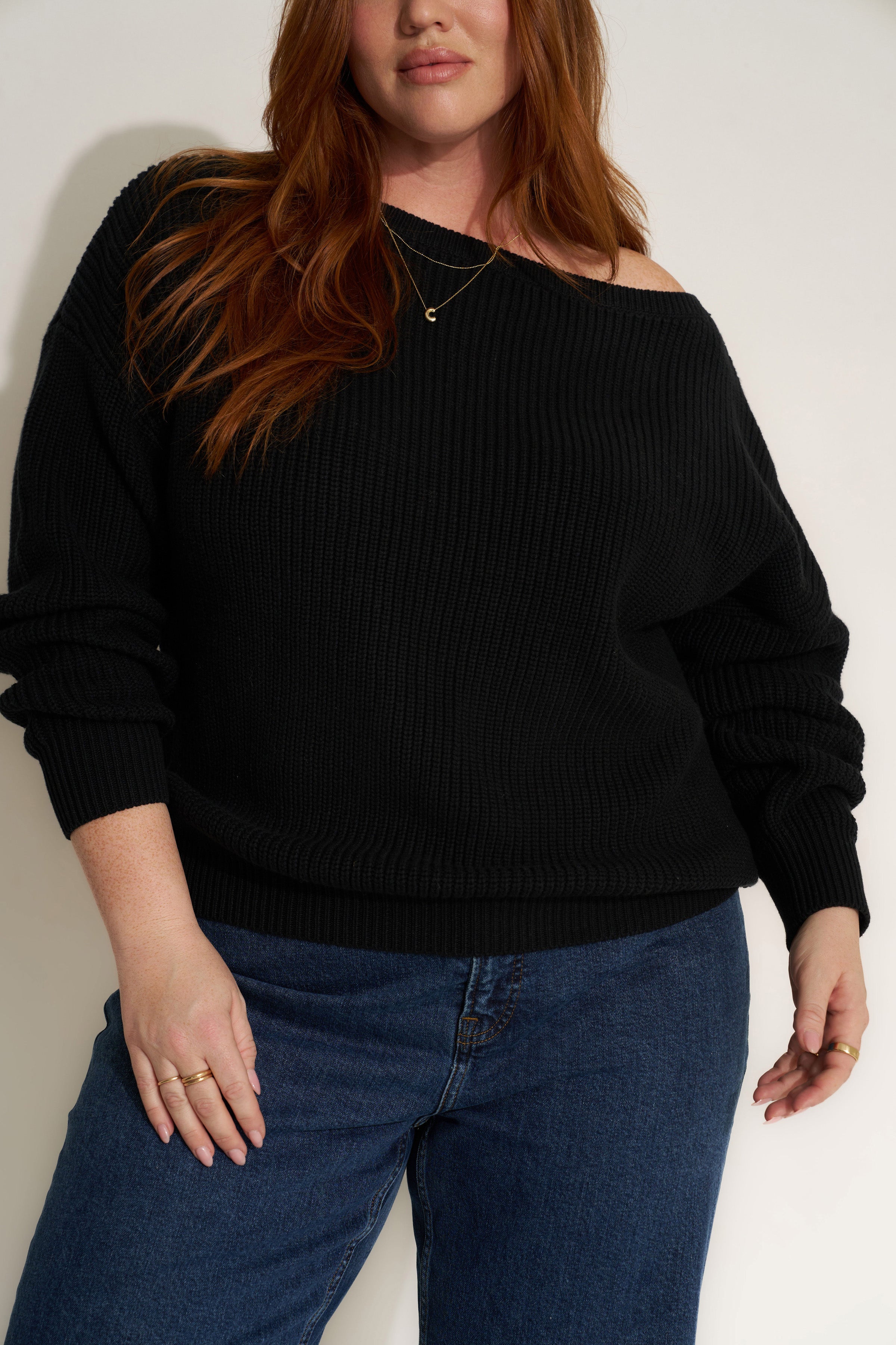 The Off Shoulder - Black – Callahan Knitwear