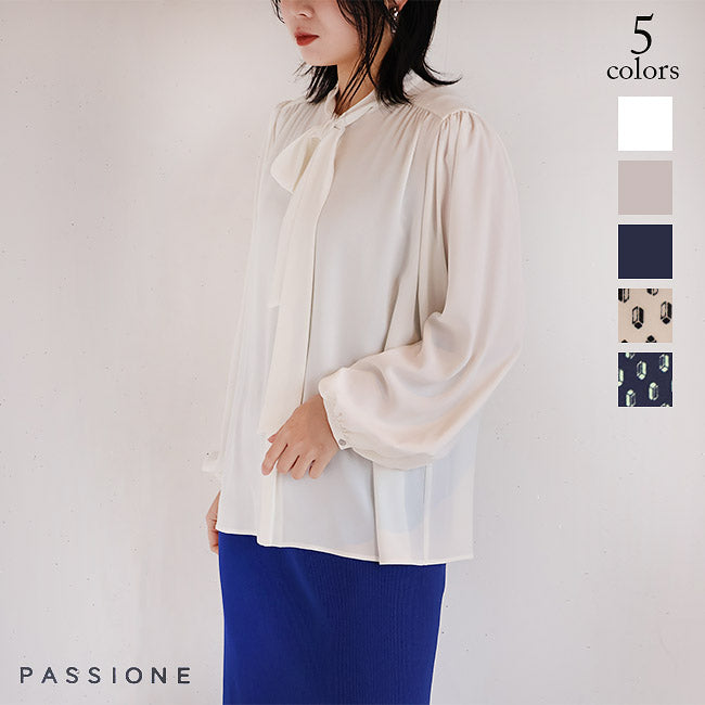 PASSIONE(パシオーネ) ジョーゼットリボンタイブラウス 516909 – Sonorite