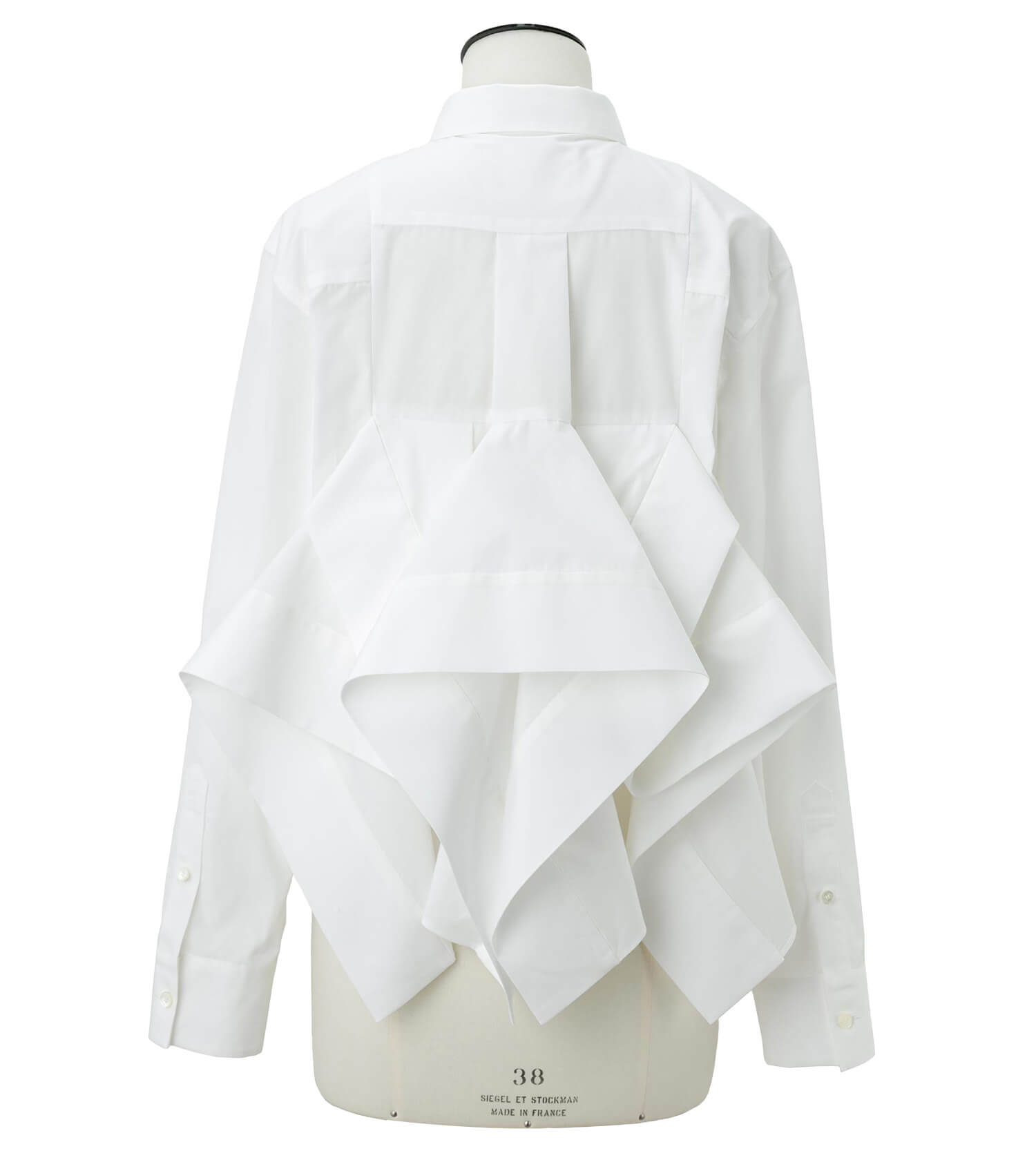 SACAI Poplin Shirt With Side Ruffle Detail | Sam Malouf Authentic