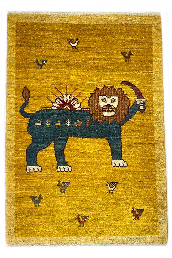 ライオンギャッベ 約65cm x 95cm｜SATHI RUGS