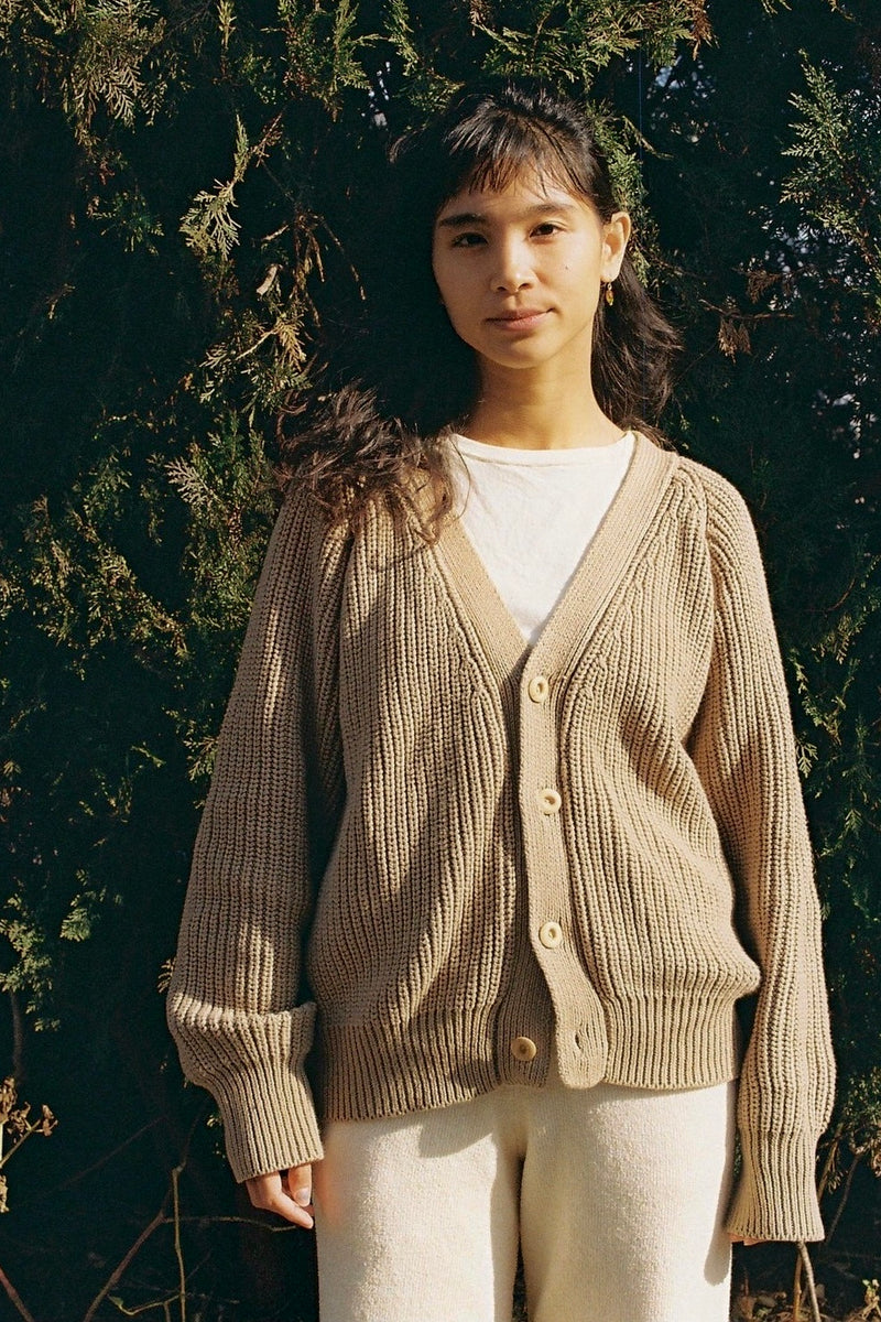 Organic cotton cardigan(mocha) – seed and soil