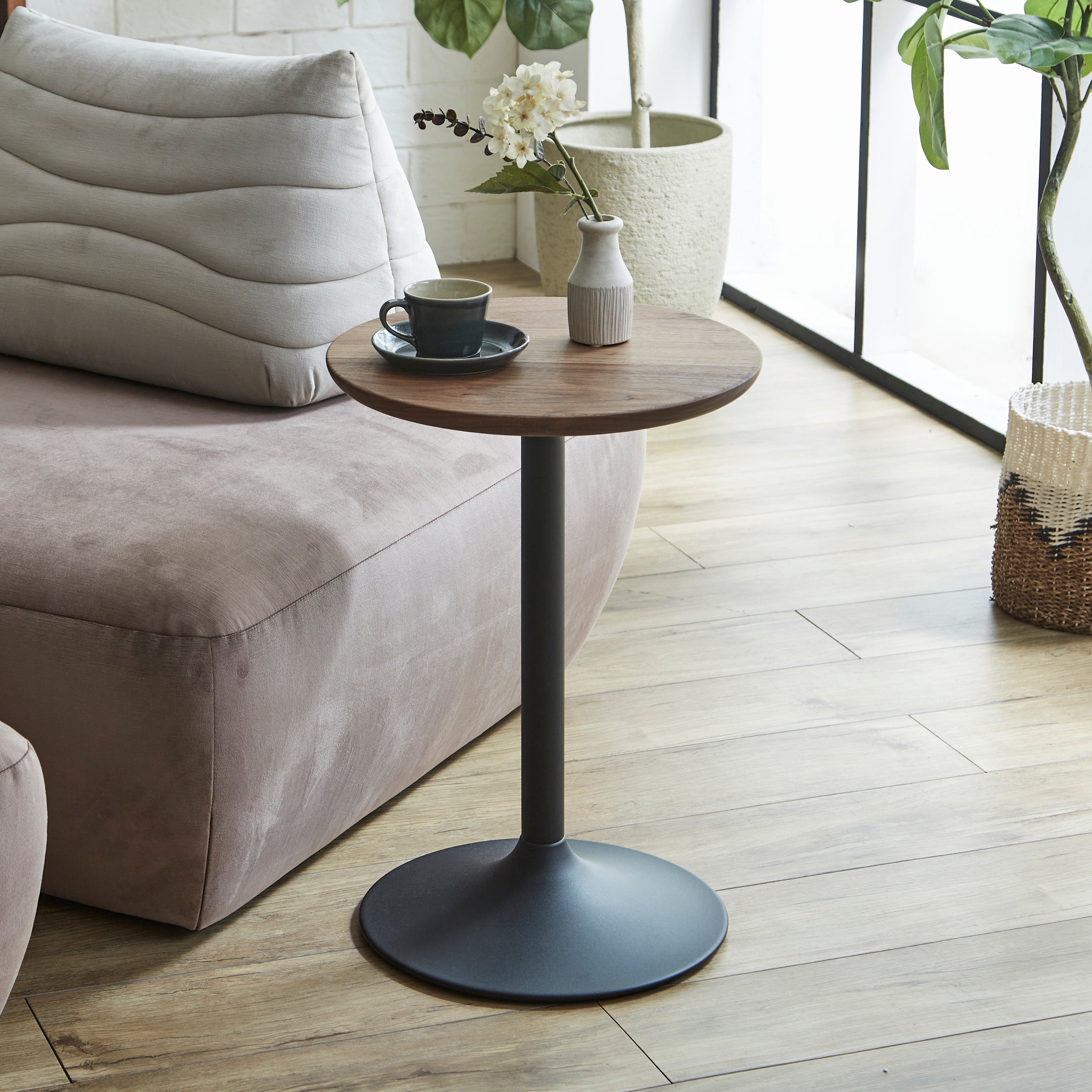 ウッドラウンドサイドテーブル【monoroom町田】 ウッドラウンドサイド