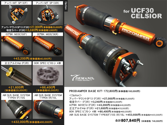 UCF30セルシオ車高調作成事例