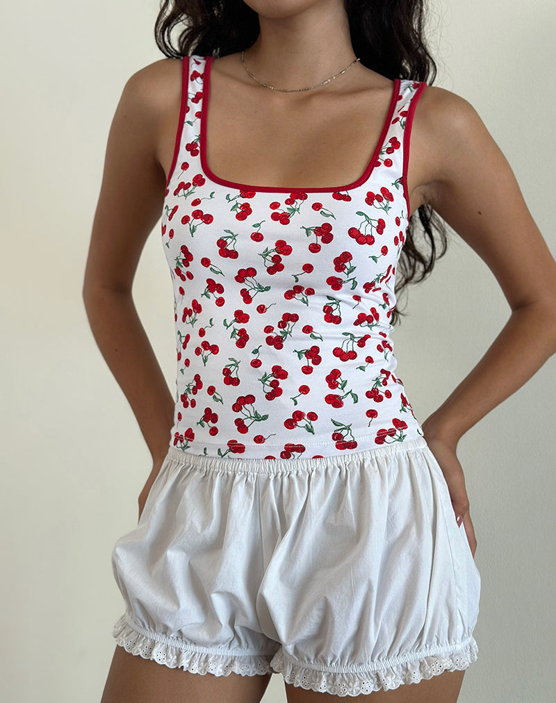 Cherry Print White Top | Blaira – motelrocks-com-us