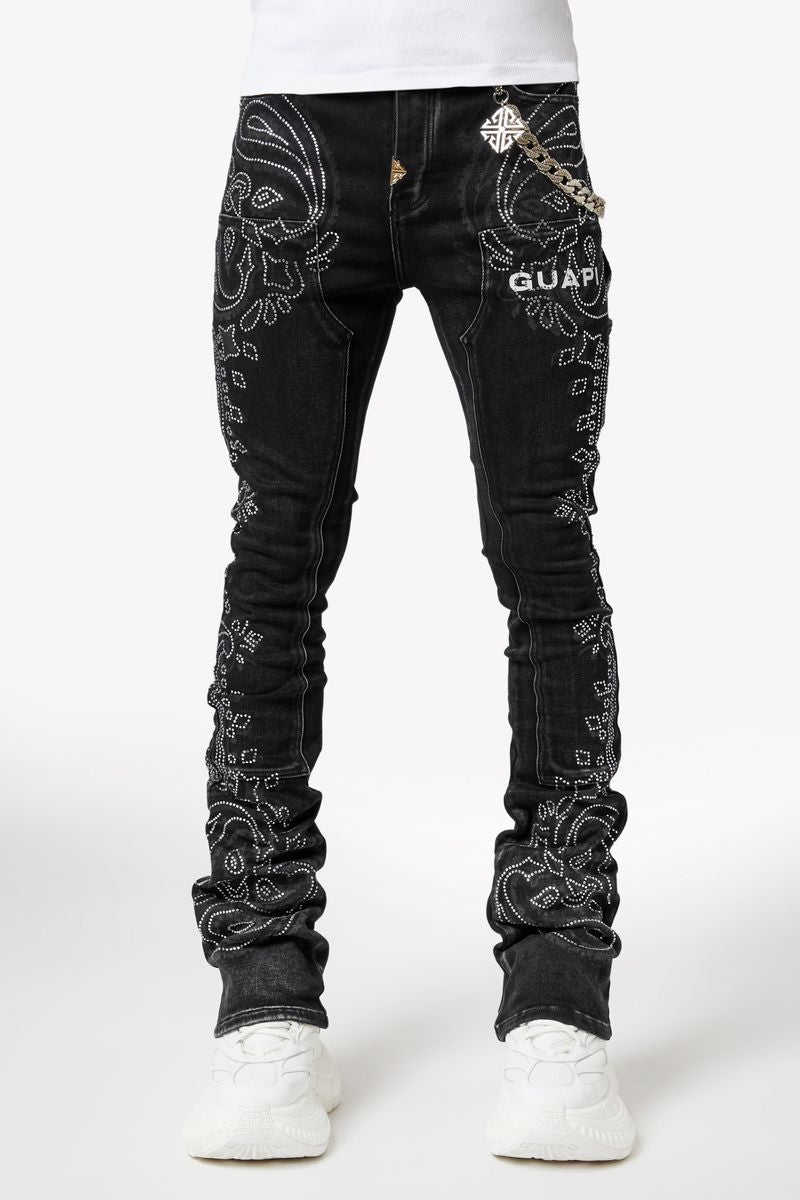 Guapi Vintage Black Paisley Denim Jeans – Viper Soles