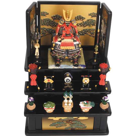 鎧大赤 三段飾り（黒）【丹青堂製】 商品詳細 丹青堂｜書道用品・日本