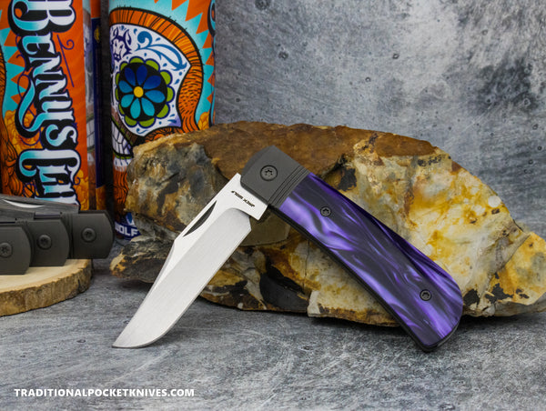 Jack Wolf Knives Benny's Clip Kirinite Cosmic Purple Hand Satin