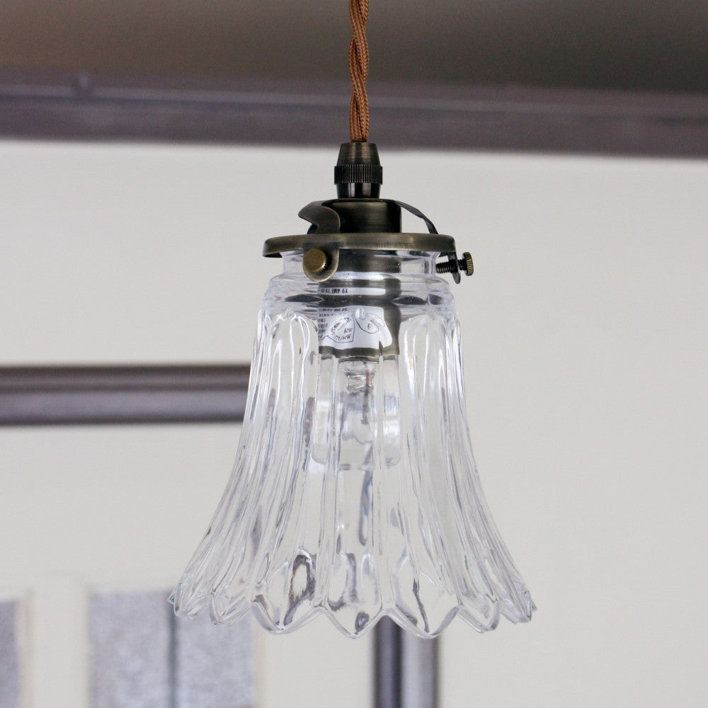 つややかな美しい灯り ガラスシェードのペンダントライトセット【灯具A