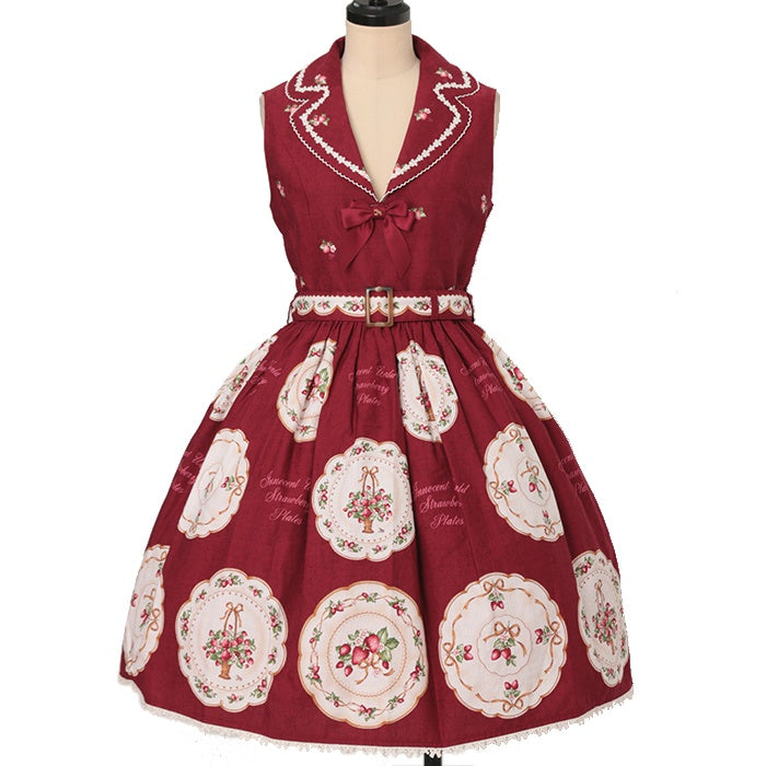 ストロベリープレートテーラードジャンパースカート | Innocent World