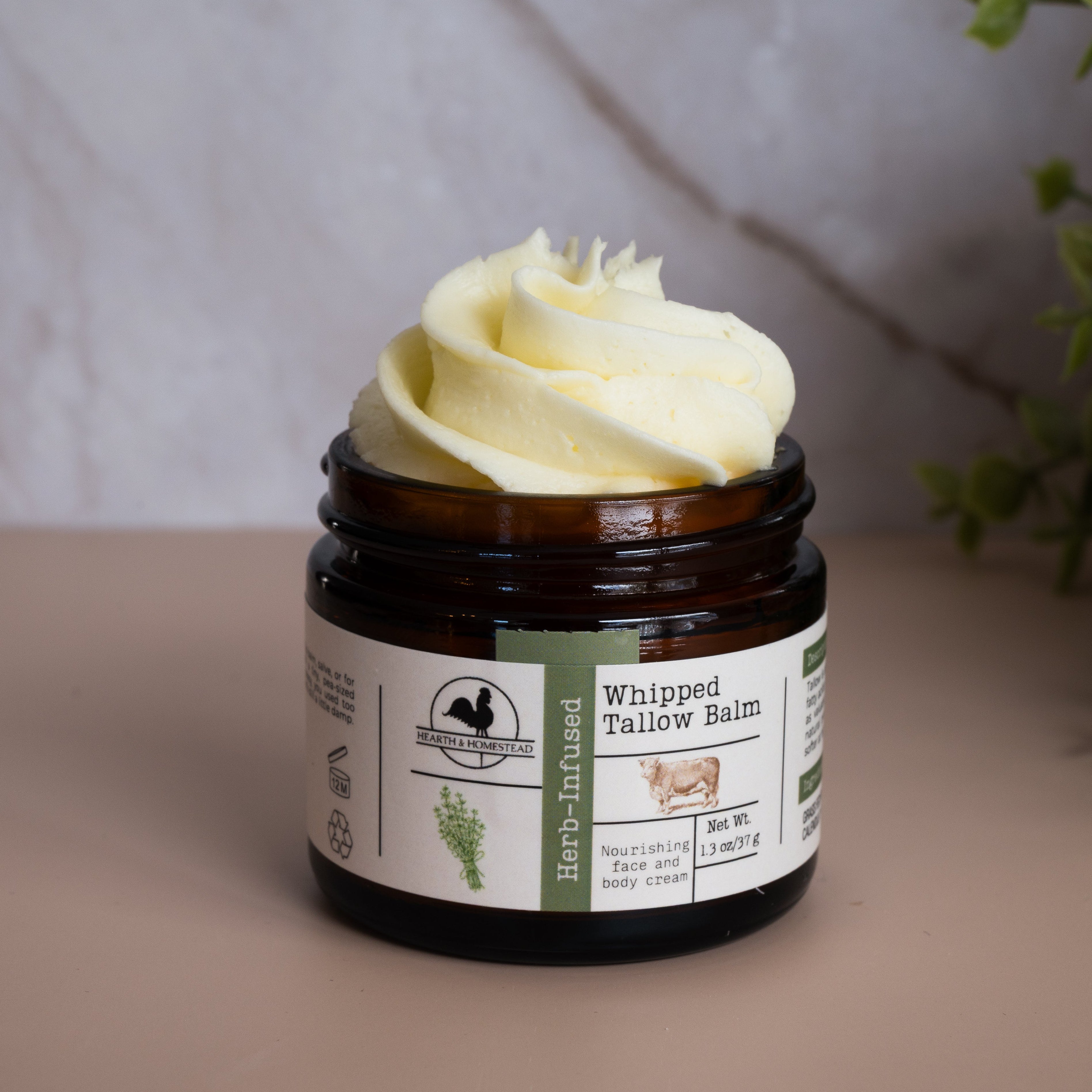 Herb-Infused (Unscented) Whipped Tallow Balm – Hearth & Homestead