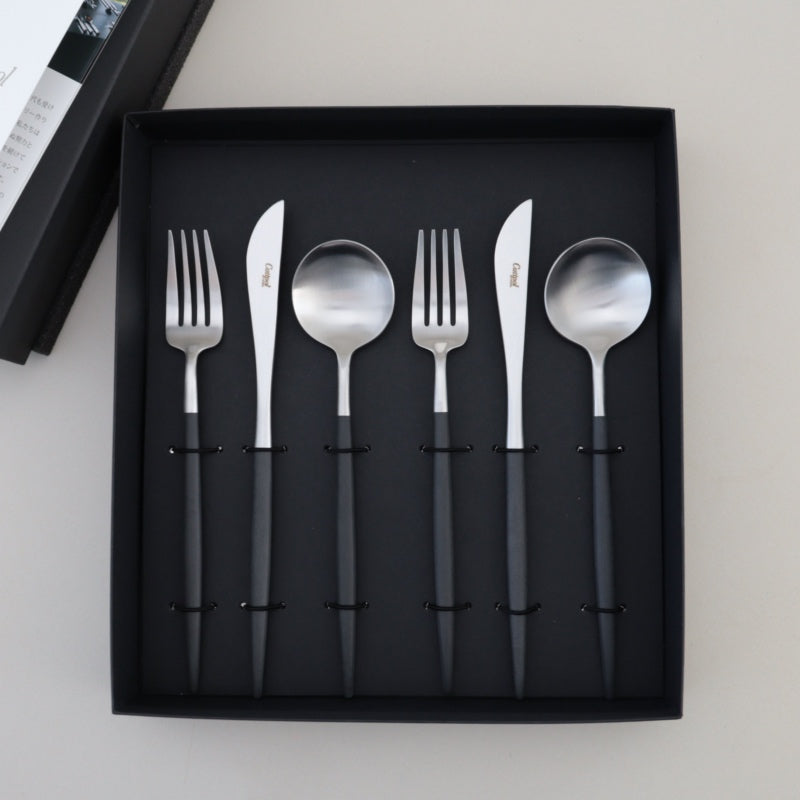 クチポール カトラリー GOAギフトセット ディナー6本 ブラックシルバー