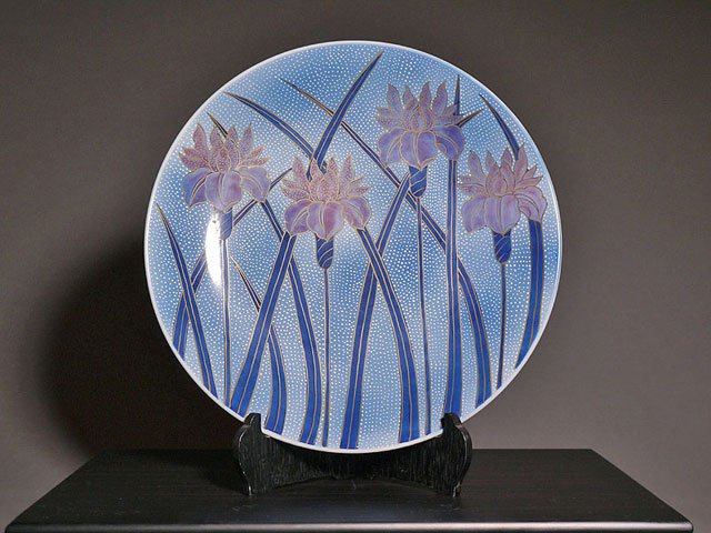 観賞皿 飾り皿 菊絵 希少 彫刻品 美術品 作家物 在銘 i24163_2.jpg
