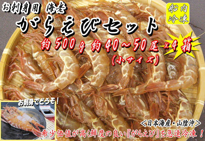 山陰の隠れたブランド品 [船内冷凍]がらえび 小サイズ 約40～50尾（約