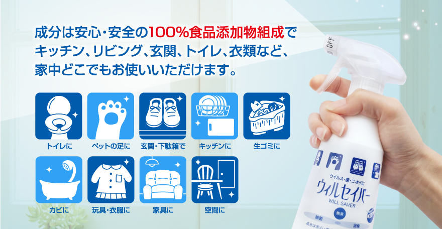 除菌消臭剤「ニオイ斬り！ ウィルセイバー」ならインフルエンザ