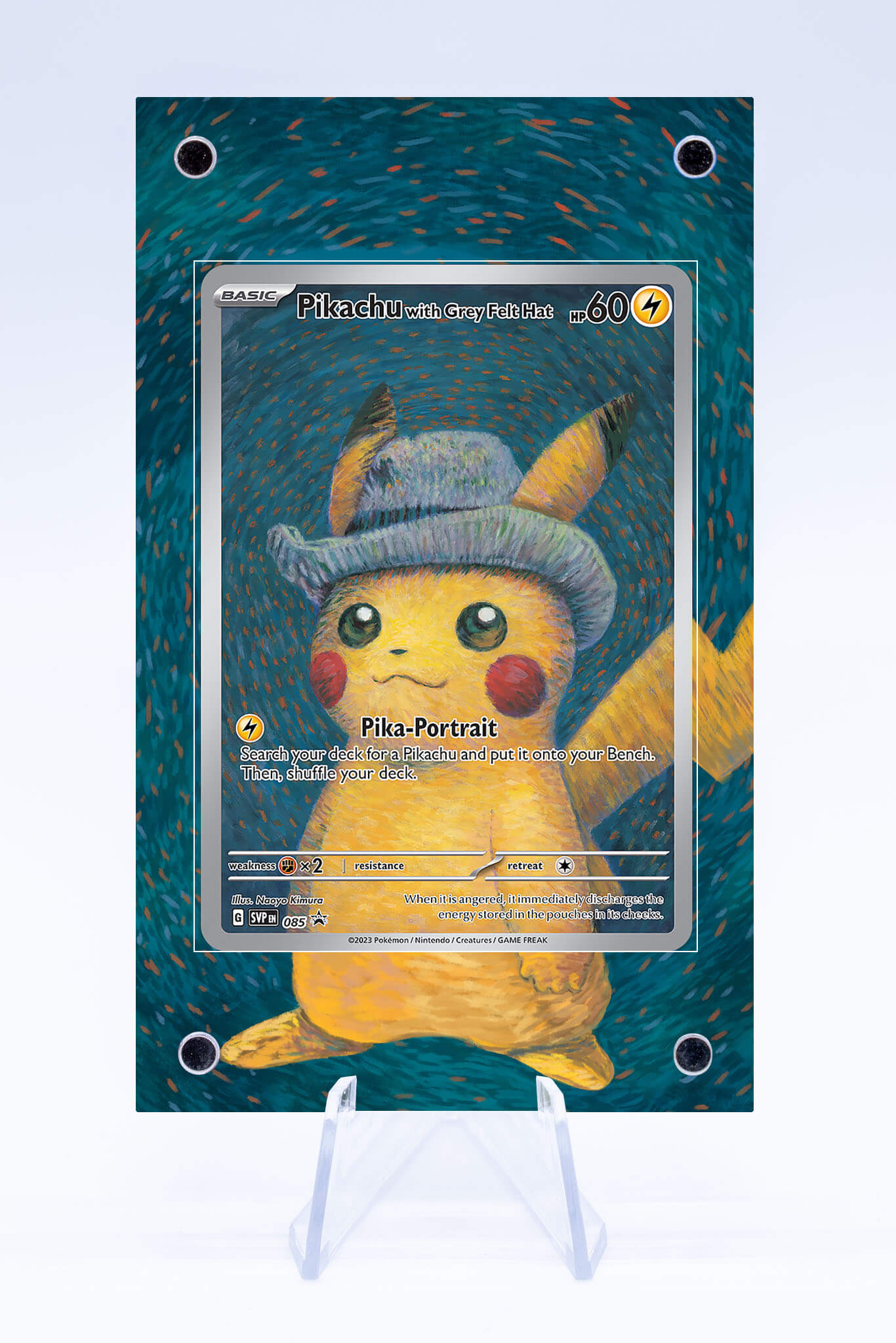 Pikachu with Grey Felt Hat Case | Van Gogh Case Promo | Art Guard (Ung