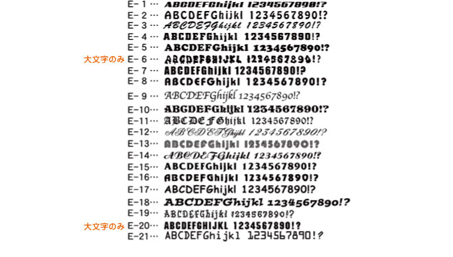 SAGARA PRINT--フォント見本