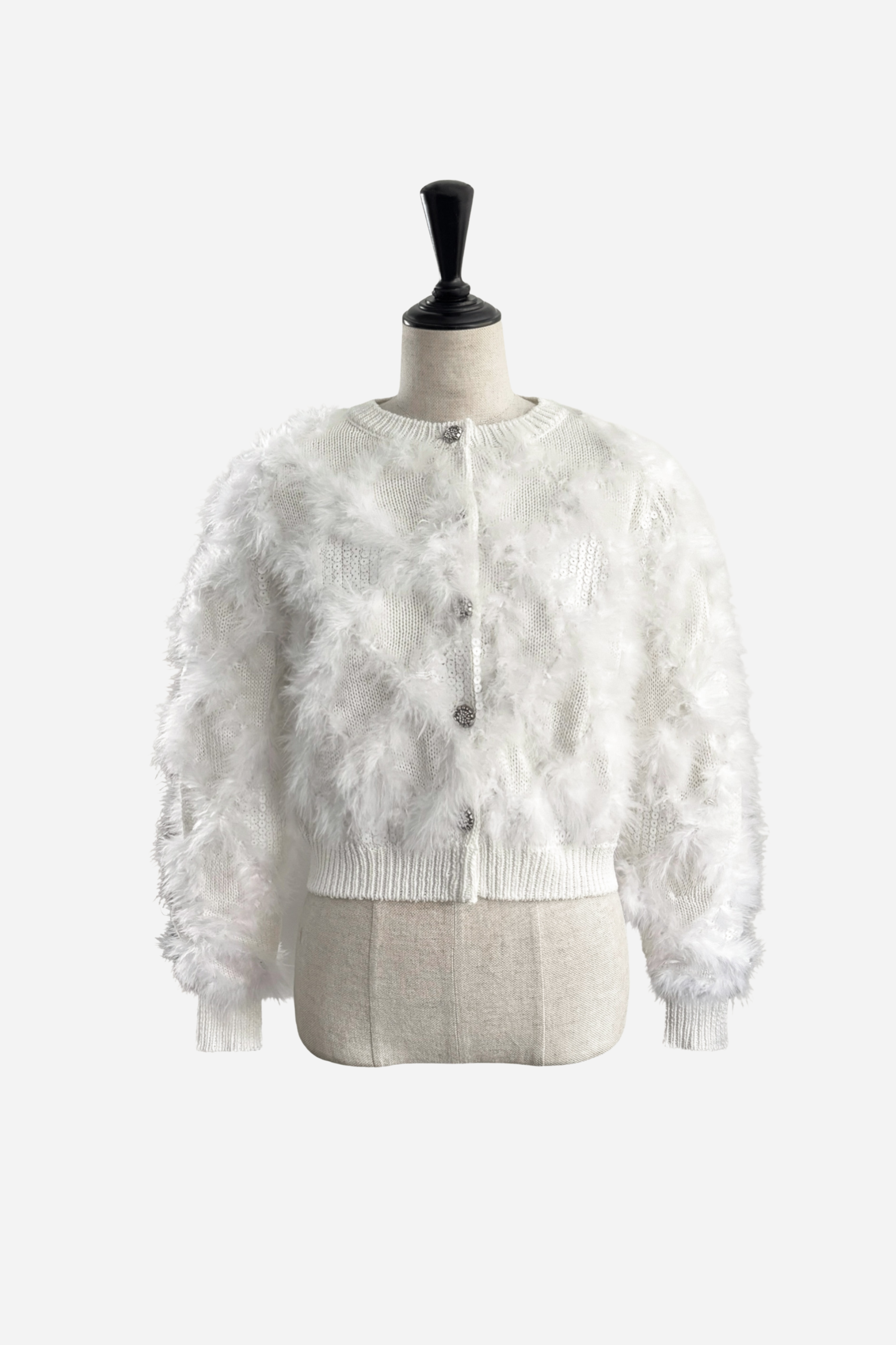 feather fur cardigan – shéller / シェリエ