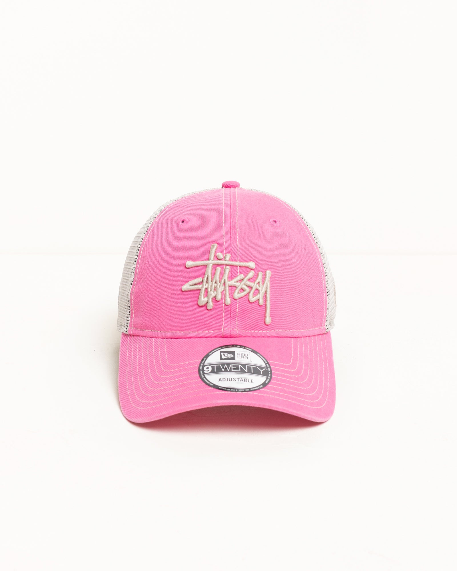 New Era 9TWENTY Washed Basic Trucker – Pink | Headwear | Stüssy