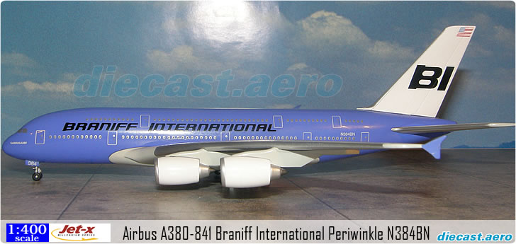 Model Aircraft : Airbus A380-841 Braniff International Periwinkle