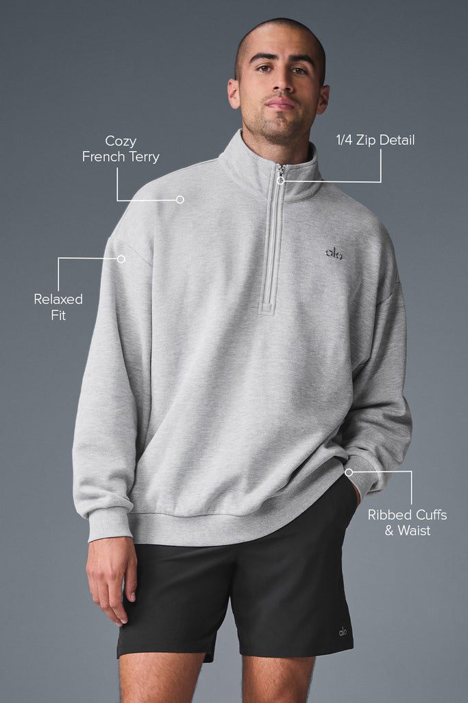 Accolade 1/4 Zip Pullover - Athletic Heather Grey | ALO