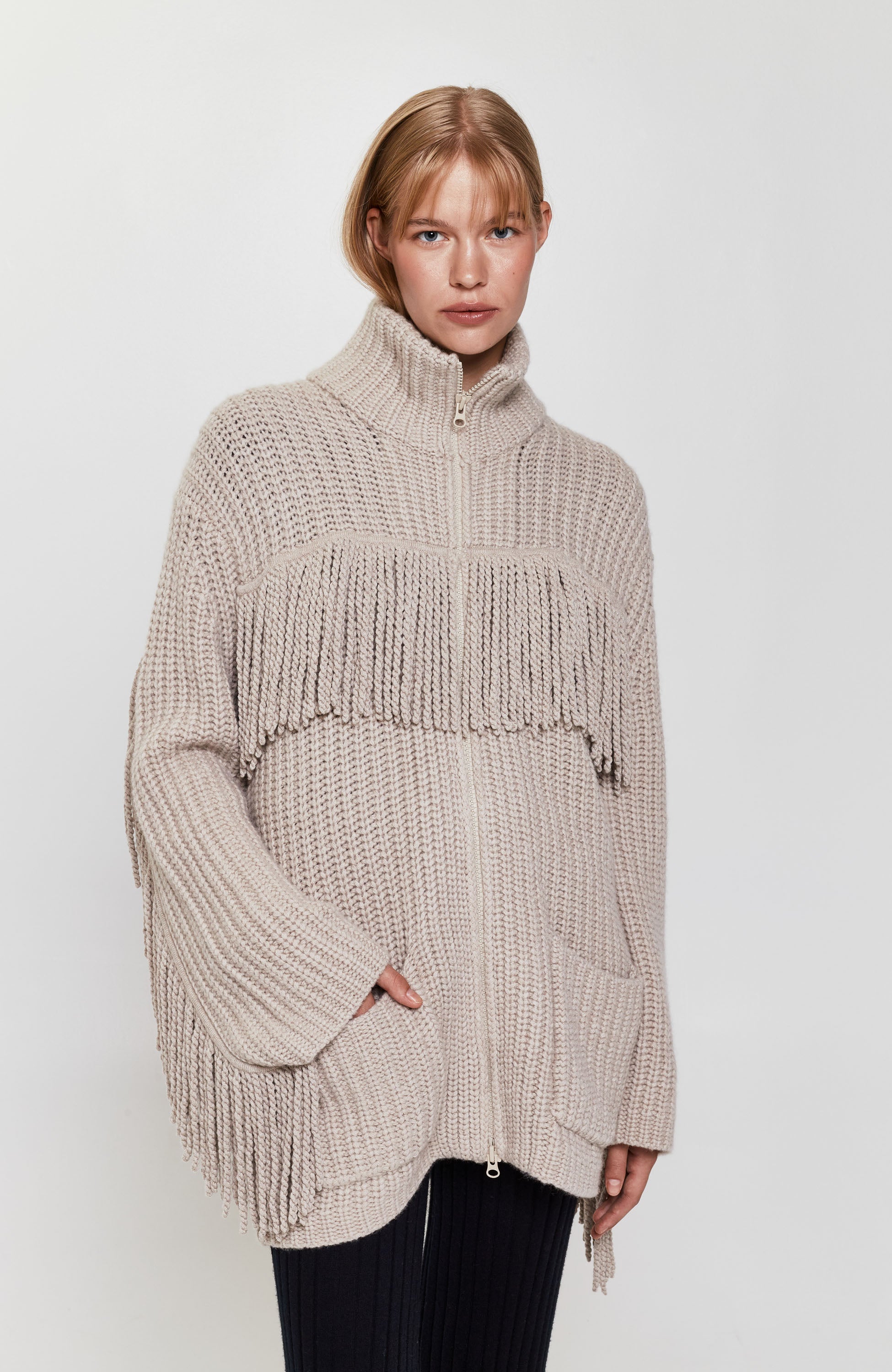 Fringed Cardigan for Women LISA YANG - Shop Online at BEIGE | BROWN
