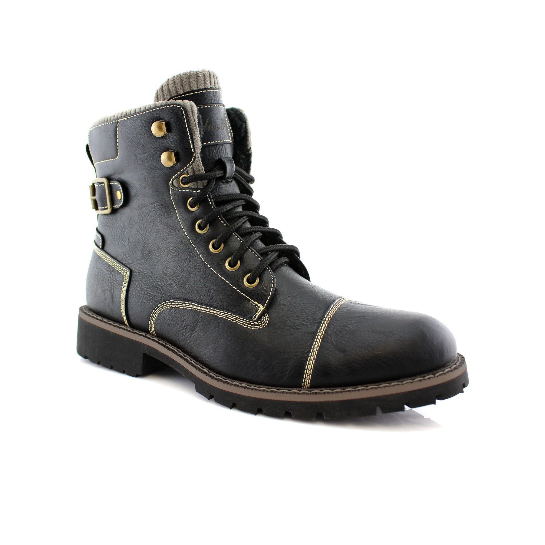 Combat Motorcycle Zipper Boots for Men | Brady | Polar Fox Men Shoe
