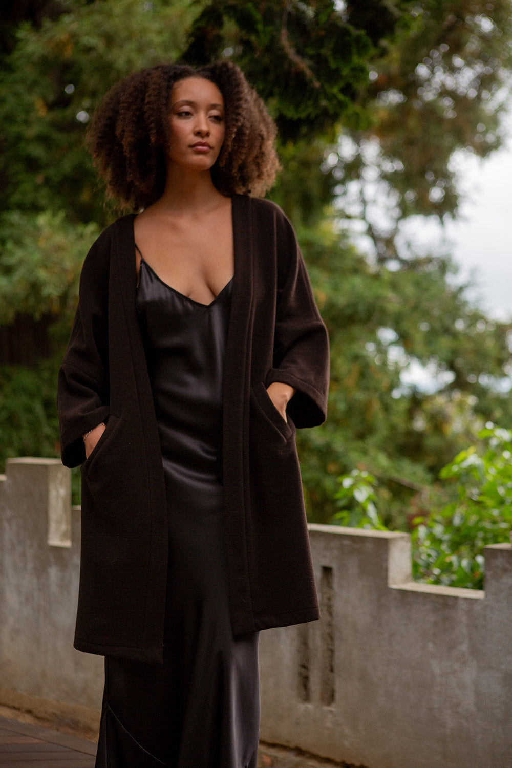 Clyde Alpaca Wool Coat In Nocino