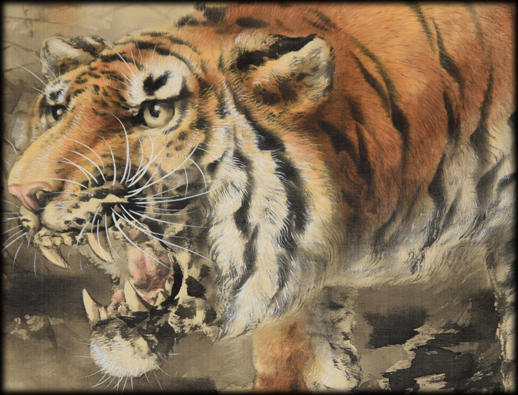 佐藤翠渓「猛虎図」：B-2435[掛け軸]古美術谷口