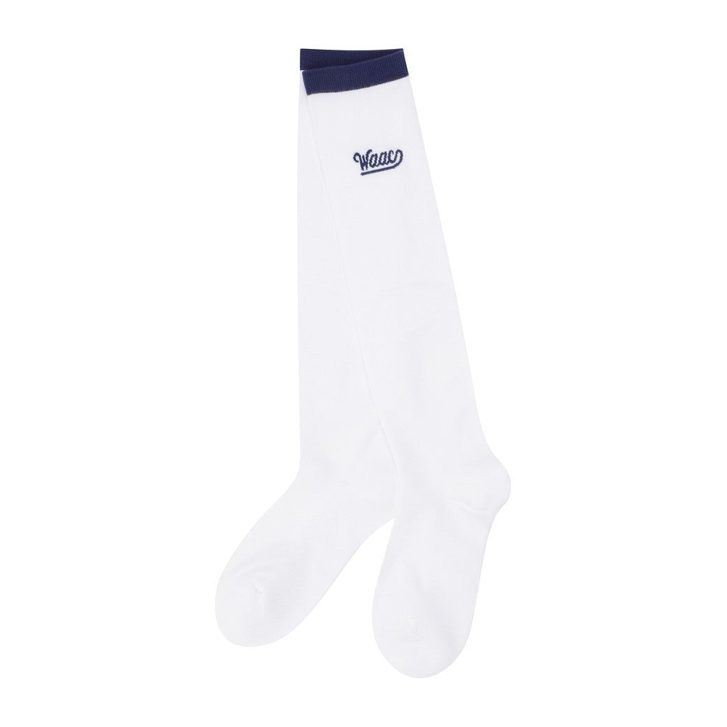 WOMEN カラーライン ニーハイソックス ブルー