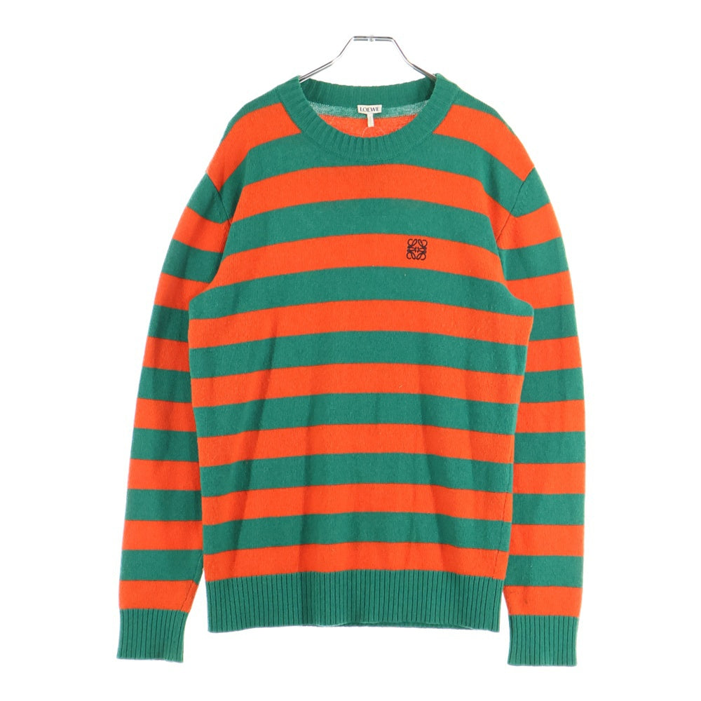 LOEWE(ロエベ) ニット クルーネックセーター ボーダー アナグラム刺繍