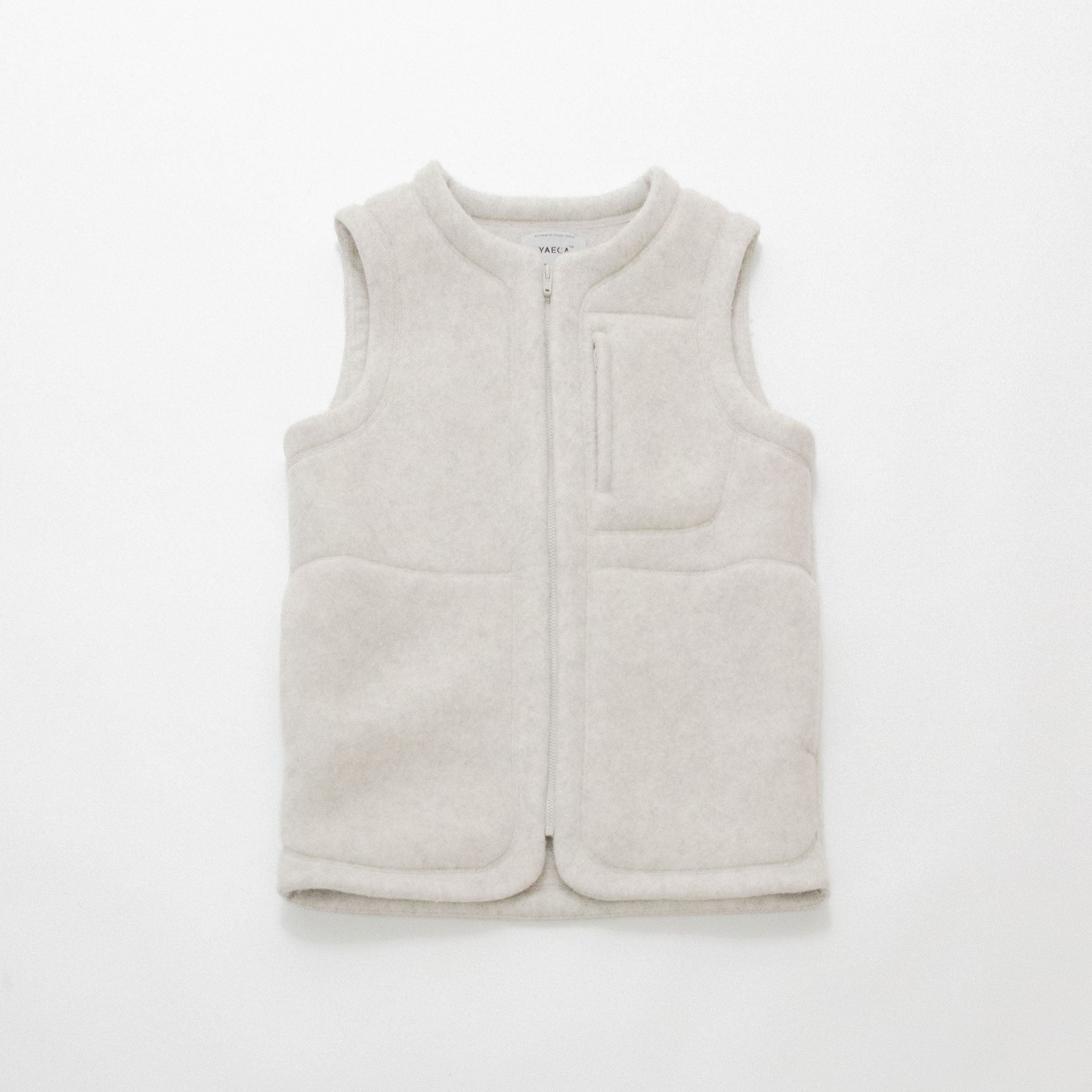 トップス YAECA Natural Wool Fleece Vest トップス YAECA Natural