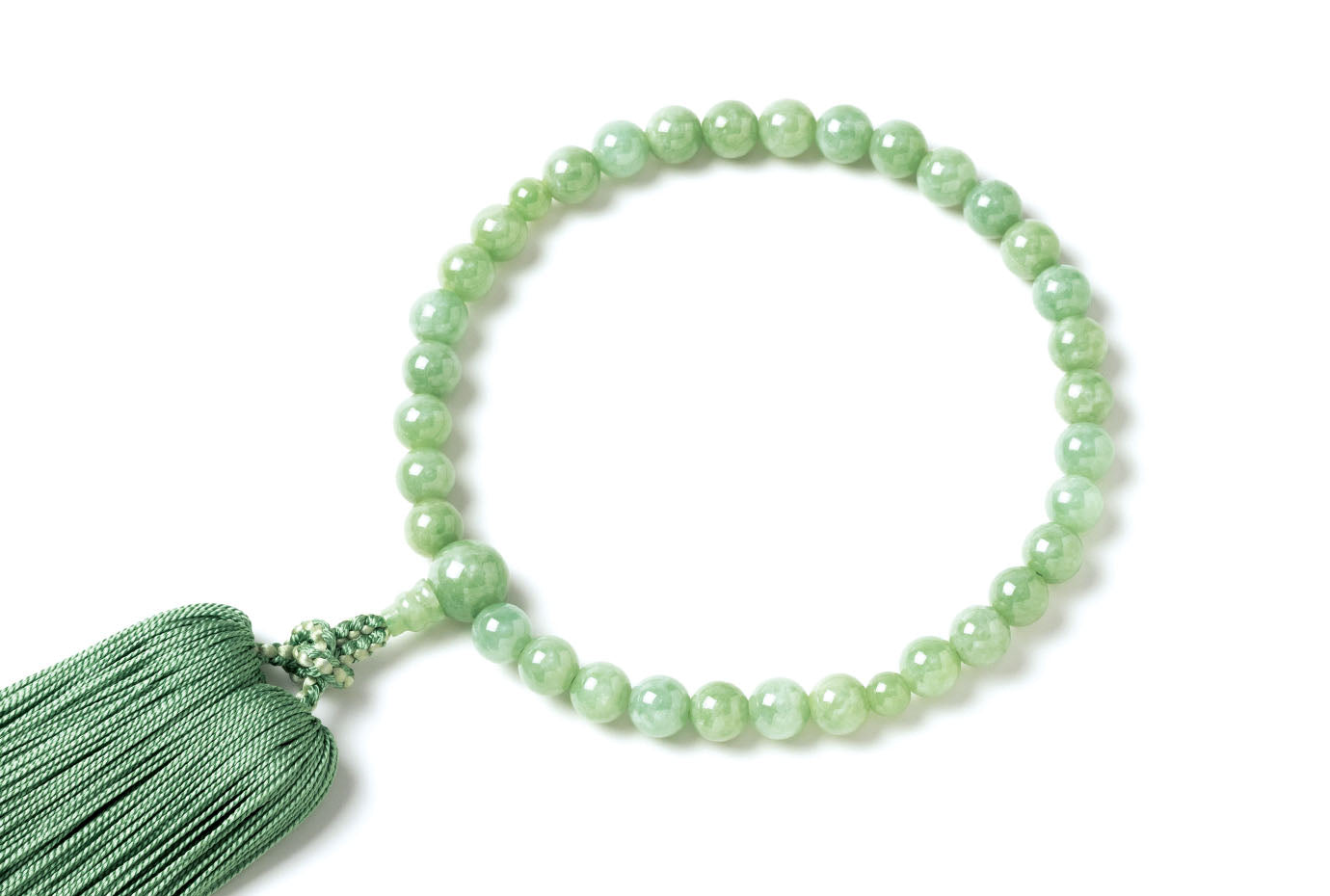 緑翡翠8ミリ単念珠共仕立 – 京念珠ぜにや