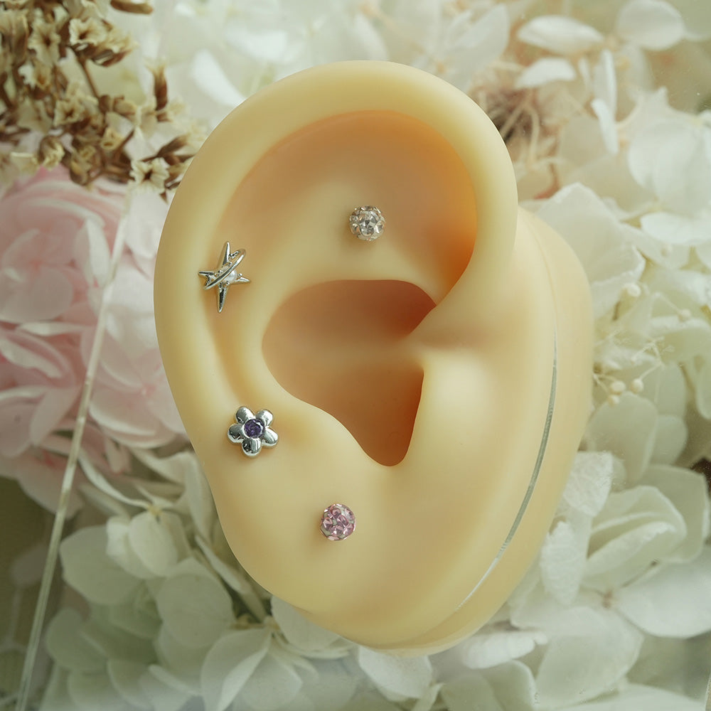 サージカル]キュービック惑星バーベルピアス (3Type) 16G/14G